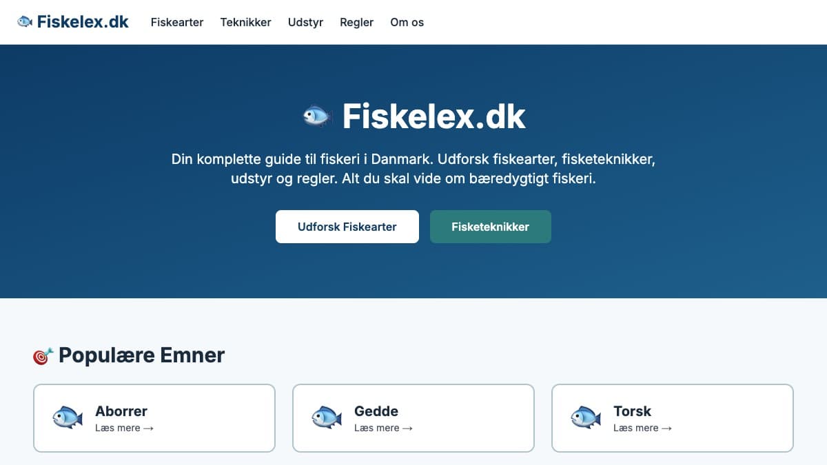 Screenshot af Fiskelex