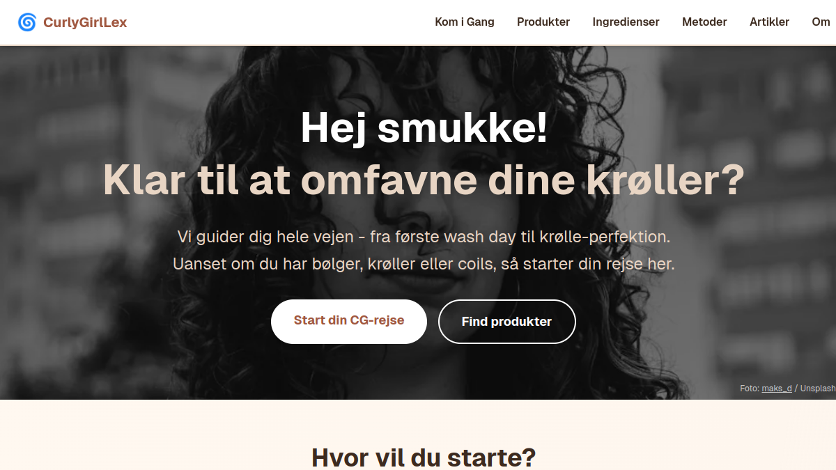 Screenshot af CurlyGirlLex