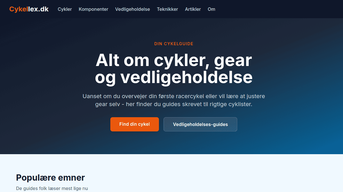 Screenshot af Cykellex