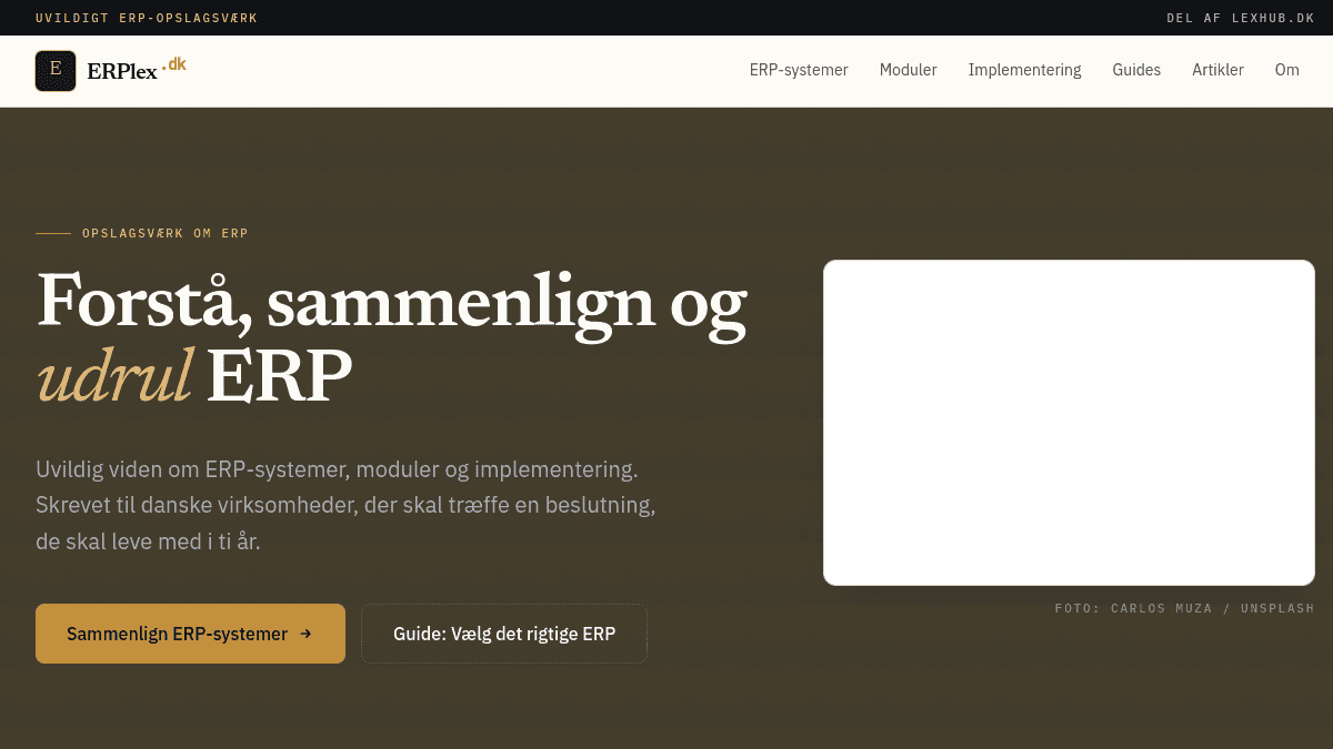 Screenshot af ERPlex