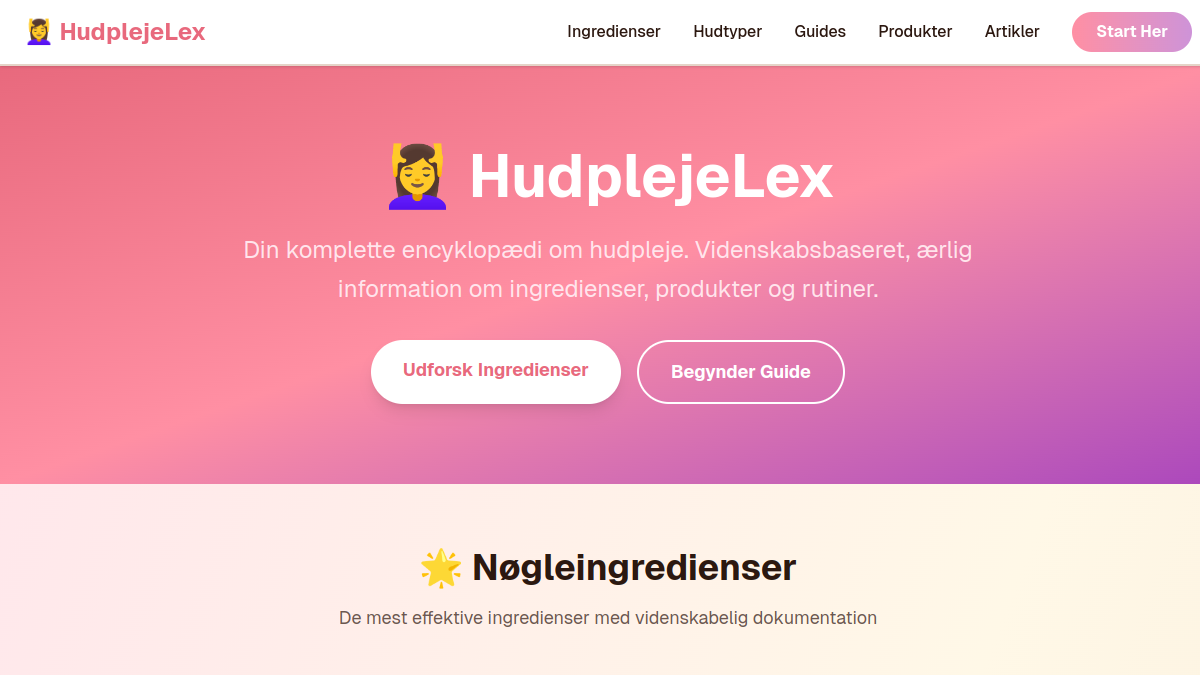 Screenshot af Hudplejelex
