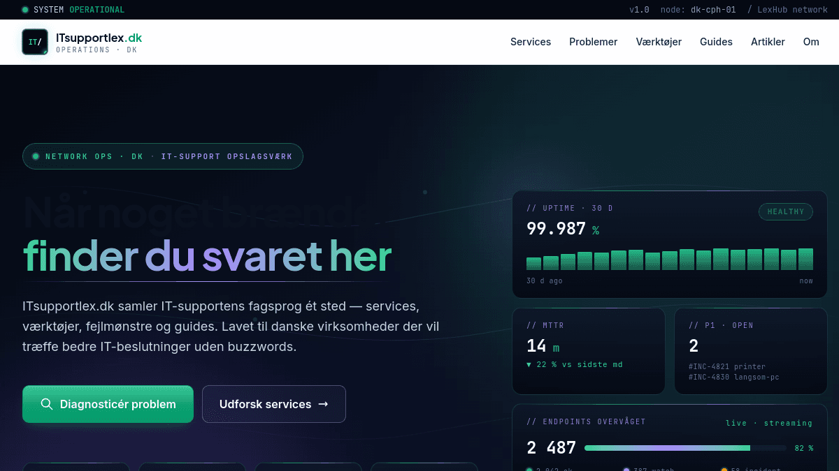 Screenshot af ITsupportlex