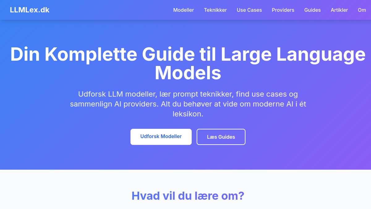 Screenshot af LLMLex